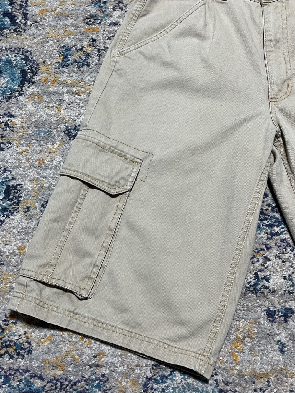 Y2K South Pole Baggy Tan Cargo Shorts with Embroidered Back Logo Size 29 - Picture 14 of 16